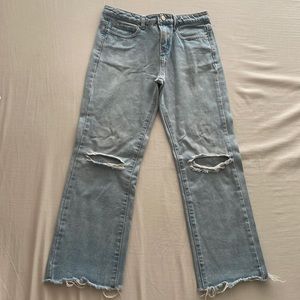 Shein girls raw hem boyfriend jeans